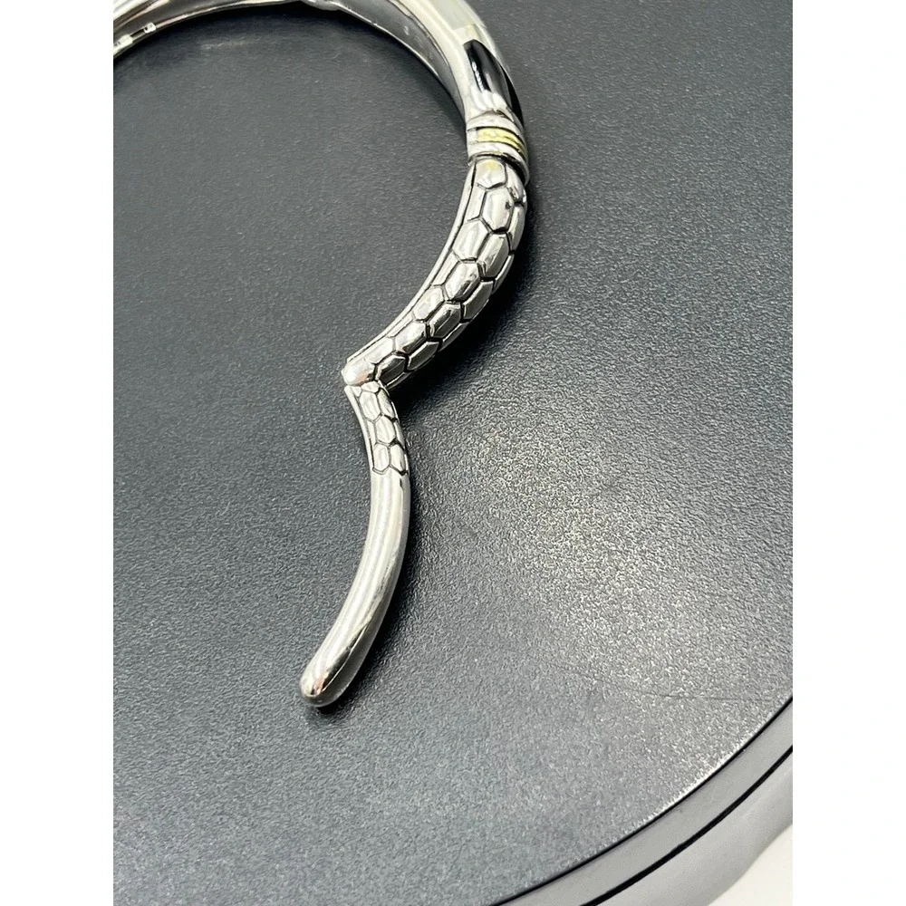 Asch Grossbardt Sterling Silver 18K Onyx Mother of Pearl Inlay Cuff Bracelet